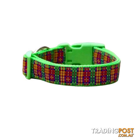 Rainbow Plaid Tartan Dog Collar - Hand Made by The Bark Side - TBSRPTLGEPNK