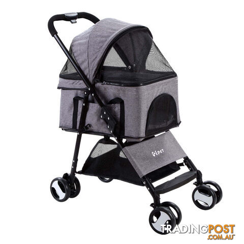 i.Pet Pet Stroller Dog Pram Cat Carrier Travel Large Pushchair Foldable 4 Wheels...