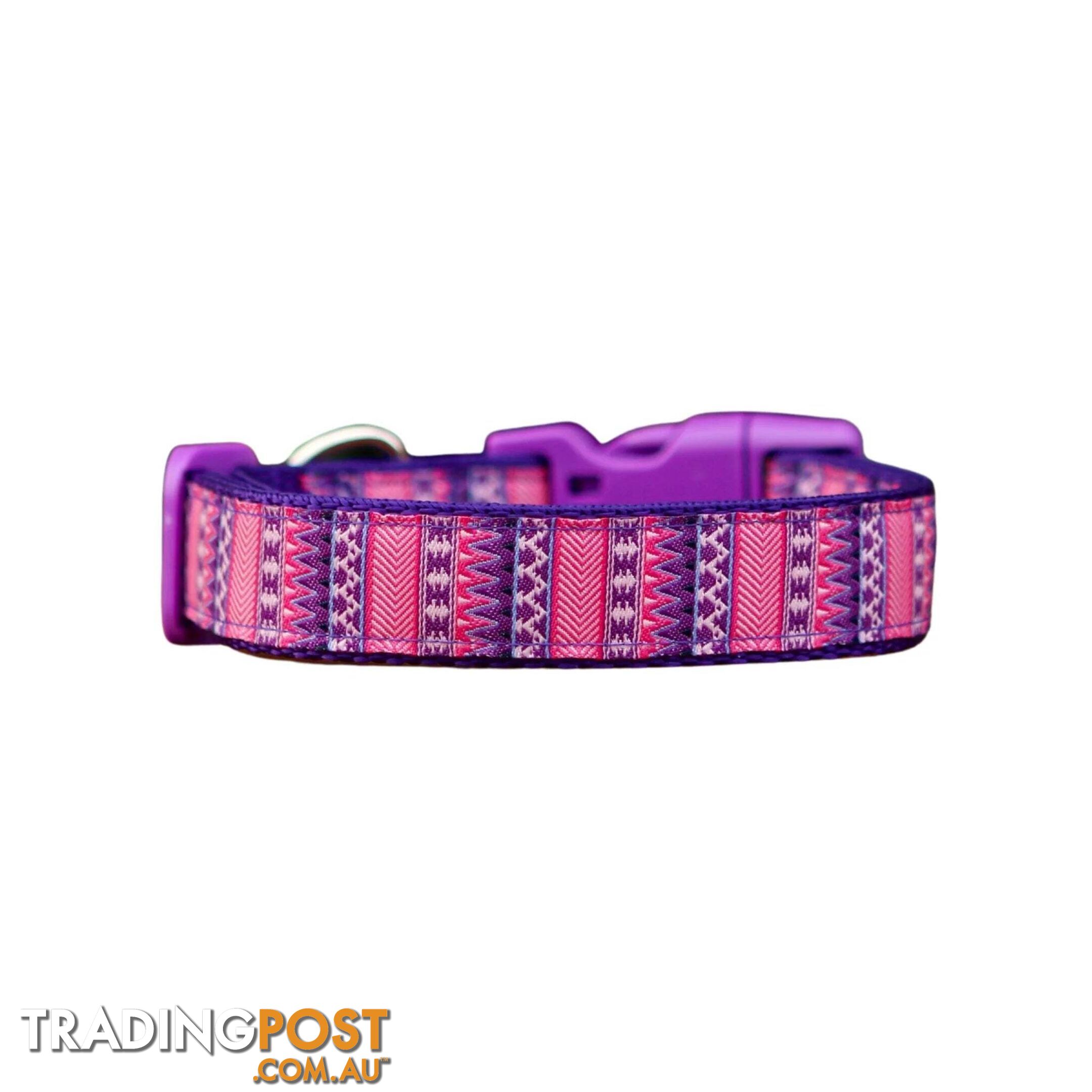 Aztec Dog Collar / Pink / Purple / XS - L  -  Hand Made by The Bark Side - TBSAZTSML