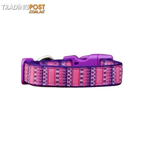 Aztec Dog Collar / Pink / Purple / XS - L  -  Hand Made by The Bark Side - TBSAZTSML