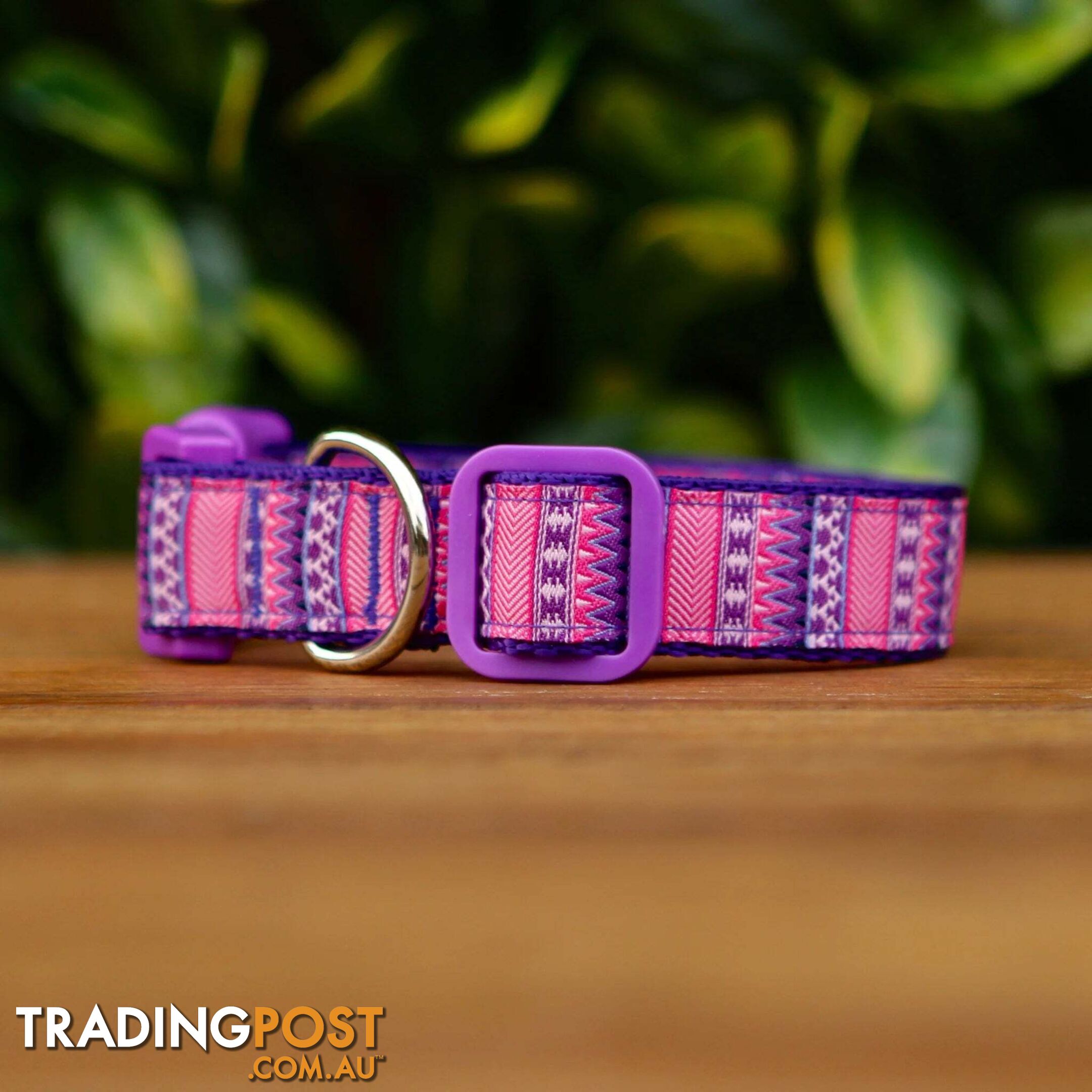 Aztec Dog Collar / Pink / Purple / XS - L  -  Hand Made by The Bark Side - TBSAZTSML