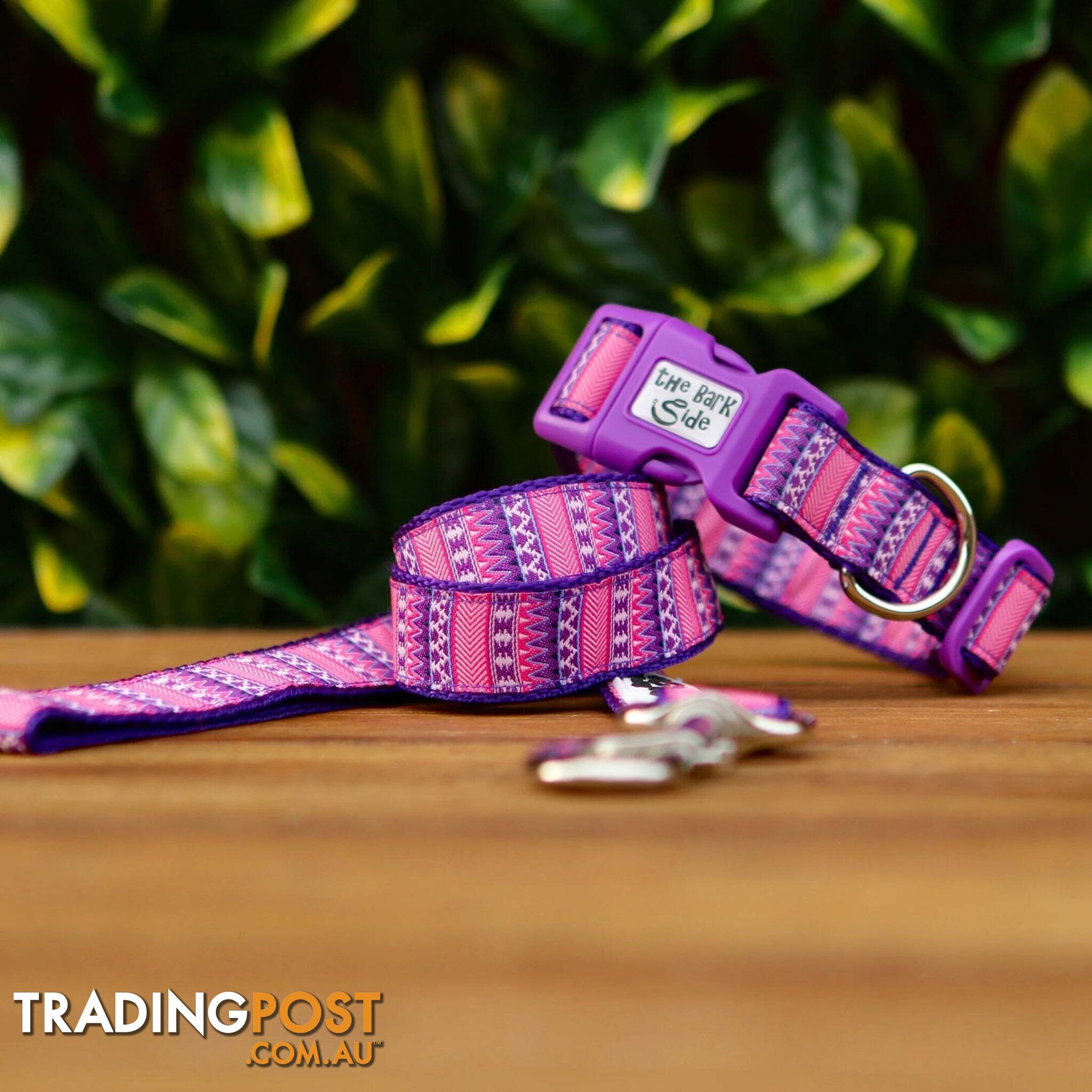 Aztec Dog Collar / Pink / Purple / XS - L  -  Hand Made by The Bark Side - TBSAZTSML