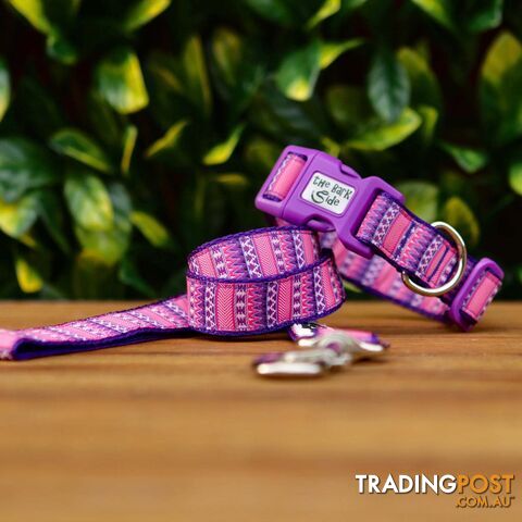 Aztec Dog Collar / Pink / Purple / XS - L  -  Hand Made by The Bark Side - TBSAZTSML