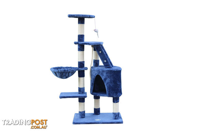 YES4PETS 120 cm Multi level Cat Kitten Scratching Post Tree-Blue -...