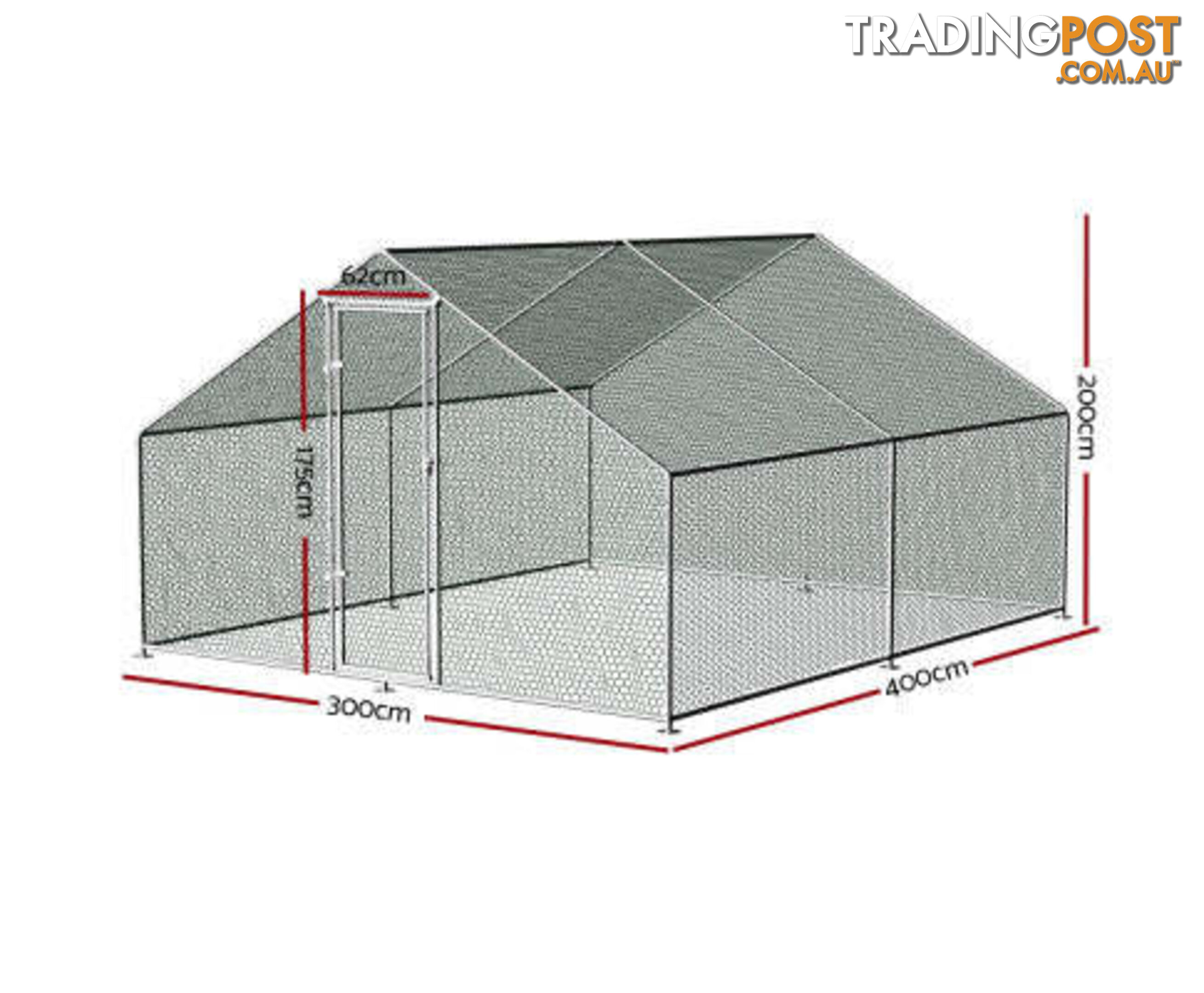 i.Pet Chicken Coop Cage Rabbit Run Hutch Large Walk In Hen House with Cover - PET-CHICK-CAGE-B-3X6