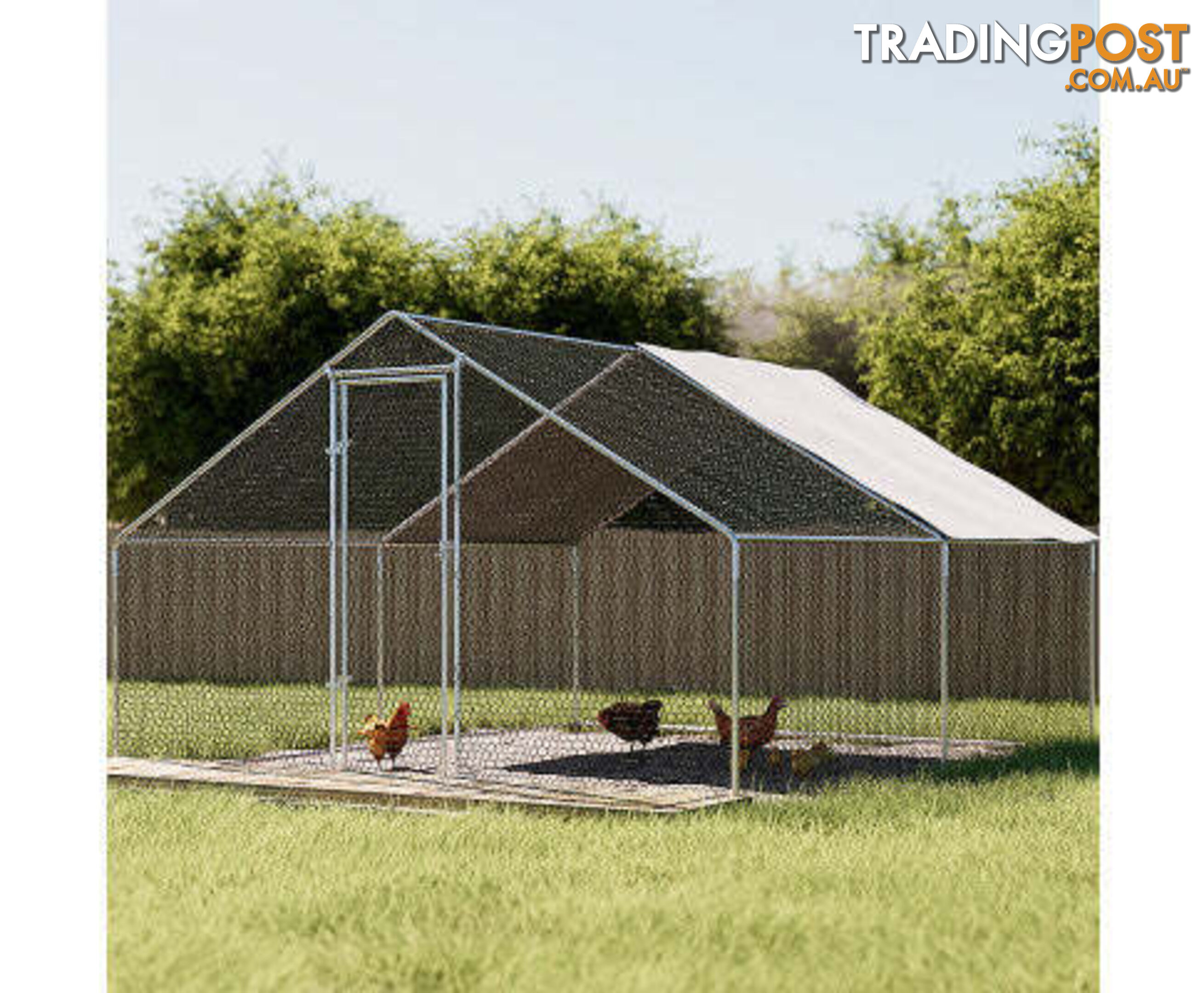 i.Pet Chicken Coop Cage Rabbit Run Hutch Large Walk In Hen House with Cover - PET-CHICK-CAGE-B-3X6