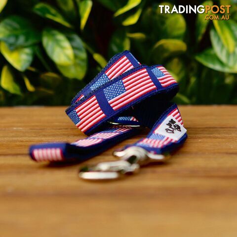 American Flag Dog Lead / Leash - Hand Made by The Bark Side - TBSLDAMF251.5 - photo 2 of 3