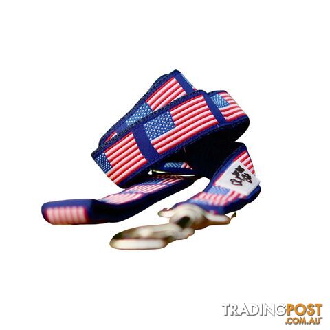 American Flag Dog Lead / Leash - Hand Made by The Bark Side - TBSLDAMF251.5
