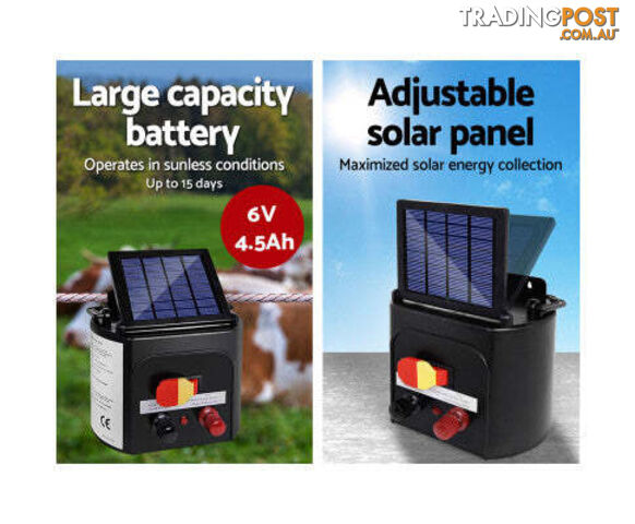 Giantz 3km 5km or 8km Solar Electric Fence Charger Energiser - SFC-SO15-5KM