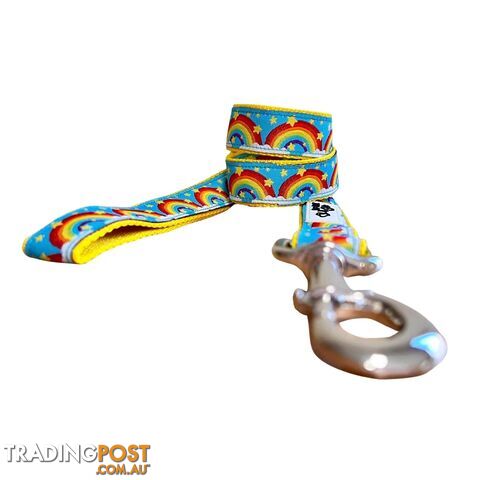 Rainbow Dog Lead / Dog Leash - Hand Made by The Bark Side - TBSLDRAIRED201.5