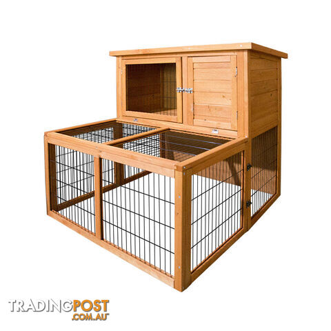 i.Pet Chicken Coop 96cm x 96cm x 100cm Rabbit Hutch Large Run Wooden Cage Outdoor House - PET-GT-WOOD-R8002-S