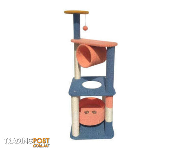 Floofi 110cm Emoji Plush Cat Condo Cat Tree Blue Red - V227-3331641026531