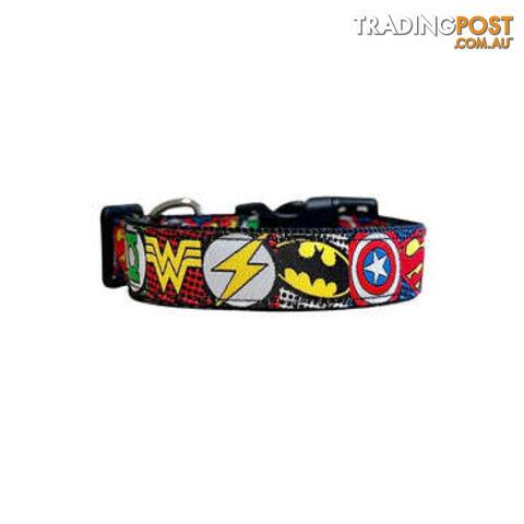 Superhero Dog Collar - Hand Made by The Bark Side - TBSHEROSMLBLK