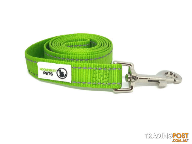 60cm to 10m Long Nylon w/Reflective Stitching Dog Lead - Moondidley Pets - MDPLDREFLPNK2510