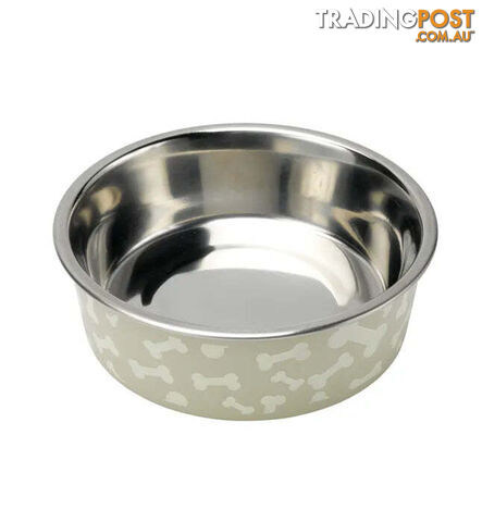 Petface Bella Bowl Stainless Steel White Bones - WPSDAP5035