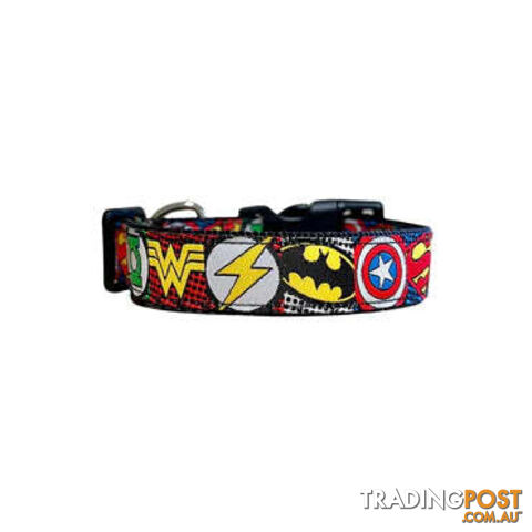 Superhero Dog Collar - Hand Made by The Bark Side - TBSHEROXSBLK