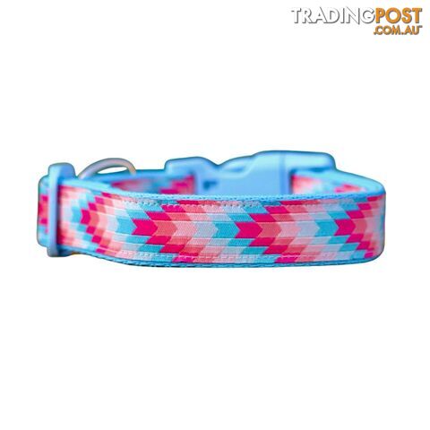 Geometric Arrows Dog Collar - Hand Made by The Bark Side - TBSGARMEDBPNK