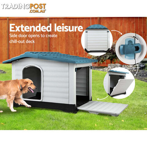 i.Pet Dog Kennel House Extra Large Outdoor Plastic Puppy Pet Cabin Shelter XL...