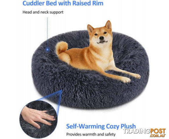 Soft Dog/Cat Bed Round, Washable - V324-PETDB-DGREY-50