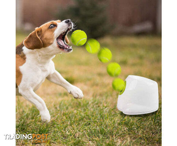 Dog Ball Launcher Thrower Automatic Tennis Fetch Throwing Machine 3 Balls - V63-836951