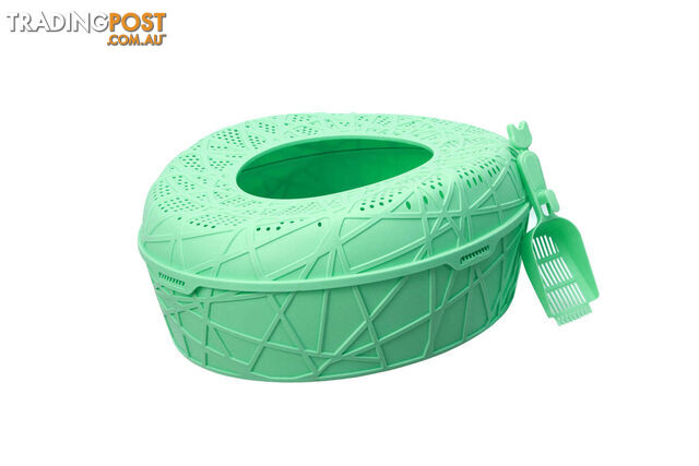 YES4PETS XL Portable Cat Toilet Litter Box Tray House with Scoop Green -...