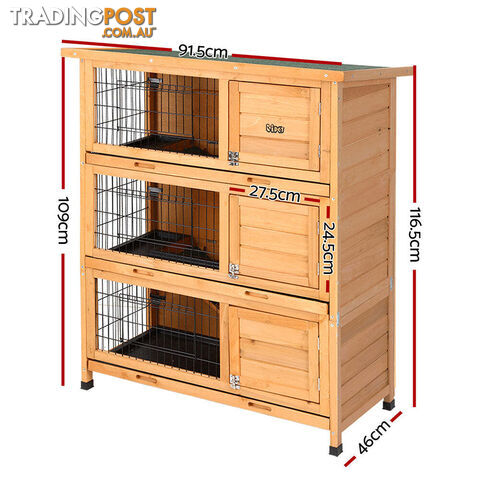 i.Pet Rabbit Hutch 91.5cm x 46cm x 116.5cm Chicken Coop Large House Cage Run Wooden Bunny Outdoor - PET-GT-RHT1240-3L - photo 2 of 7
