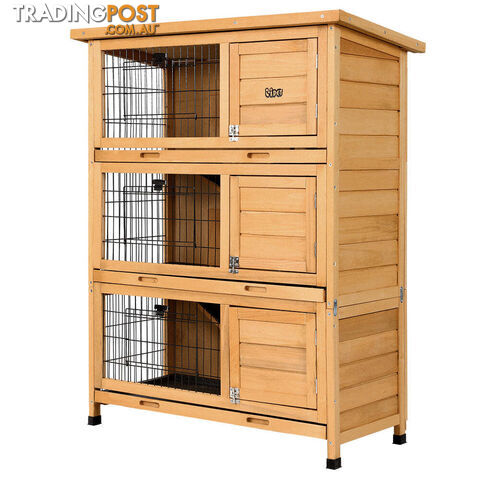 i.Pet Rabbit Hutch 91.5cm x 46cm x 116.5cm Chicken Coop Large House Cage Run Wooden Bunny Outdoor - PET-GT-RHT1240-3L - photo 3 of 7