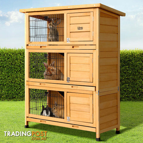 i.Pet Rabbit Hutch 91.5cm x 46cm x 116.5cm Chicken Coop Large House Cage Run Wooden Bunny Outdoor - PET-GT-RHT1240-3L - photo 5 of 7
