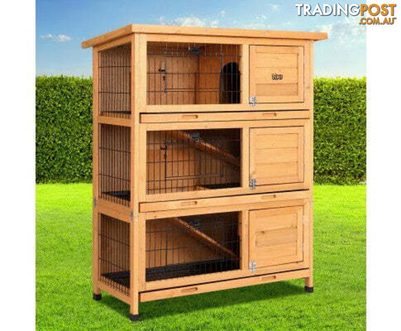 i.Pet Rabbit Hutch Large Metal Run Wooden Cage Waterproof Outdoor Pet Chicken Coop Guinea Pig Ferret 91.5cm x 46cm x 116.5cm - PET-GT-RHT1240-3L