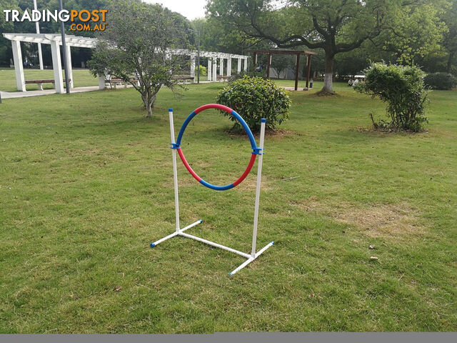 YES4PETS Portable Adjustable Dog Puppy Training Practice Jump Tyre Agility Post...