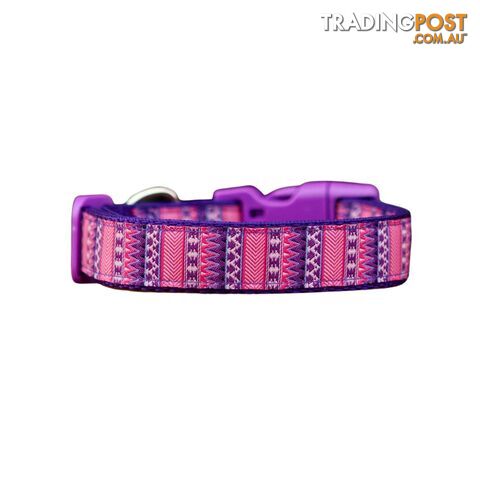 Aztec Dog Collar / Pink / Purple - Hand Made by The Bark Side - TBSAZTXS - photo 2 of 5