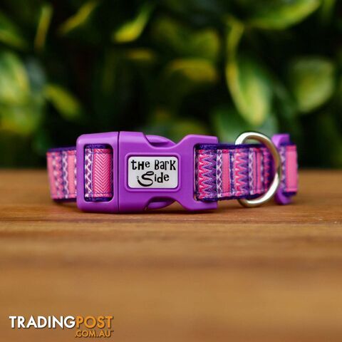 Aztec Dog Collar / Pink / Purple - Hand Made by The Bark Side - TBSAZTXS - photo 4 of 5
