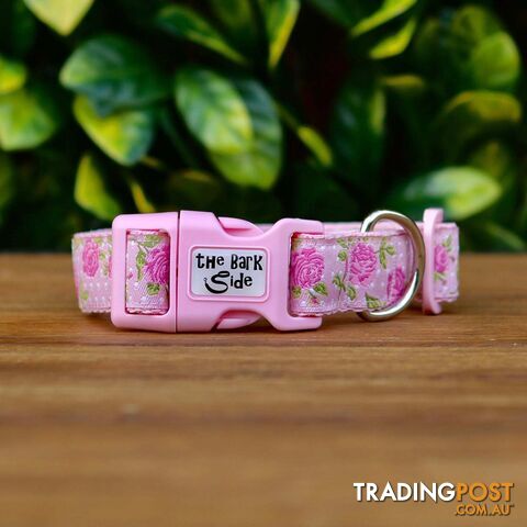 Rose Dog Collar - Hand Made by The Bark Side - TBSROSLGEBLU - photo 5 of 10