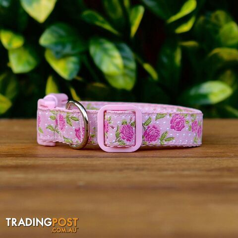 Rose Dog Collar - Hand Made by The Bark Side - TBSROSLGEBLU - photo 4 of 10