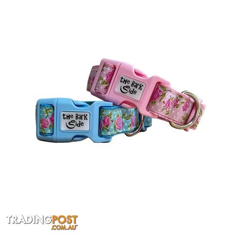 Rose Dog Collar - Hand Made by The Bark Side - TBSROSLGEBLU - photo 2 of 10