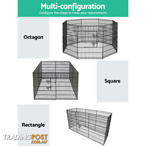 i.Pet 36" 8 Panel Dog Playpen Pet Fence Exercise Cage Enclosure Play Pen -...