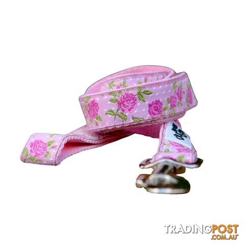 Rose Dog Lead / Dog Leash - Hand Made by The Bark Side - TBSLDROSPNK251.2
