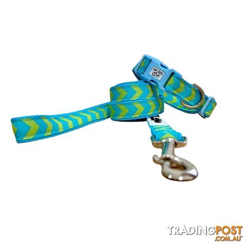 Blue & Green Arrows Dog Lead / Leash - Hand Made by The Bark Side - TBSLDBGA201.5 - photo 2 of 2