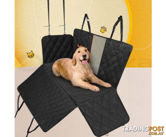 i.Pet Pet Car Seat Cover Dog Protector Hammock Back Waterproof Belt Non Slip Mat - PET-COVER-137X147-BK
