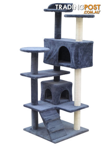 YES4PETS 130 cm Beige Cat Scratching Post Tree Scratcher Pole-Grey -...
