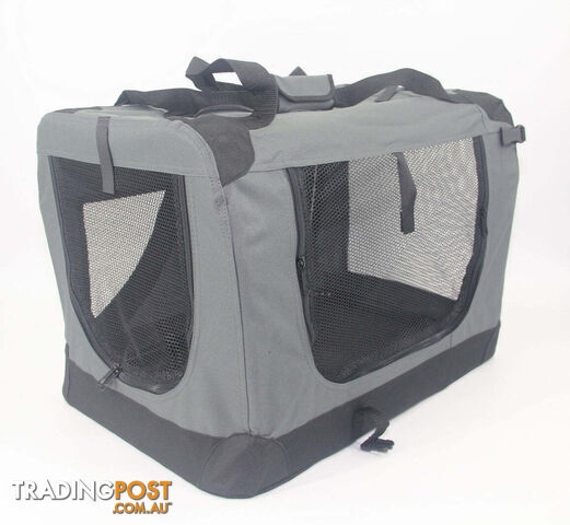 YES4PETS Medium Portable Foldable Dog Cat Puppy Rabbit Soft Crate Carrier-Grey -...
