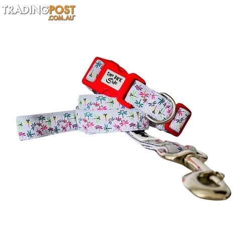 Dragonflies Dog Collar - Hand Made by The Bark Side - TBSDRAMEDPUR