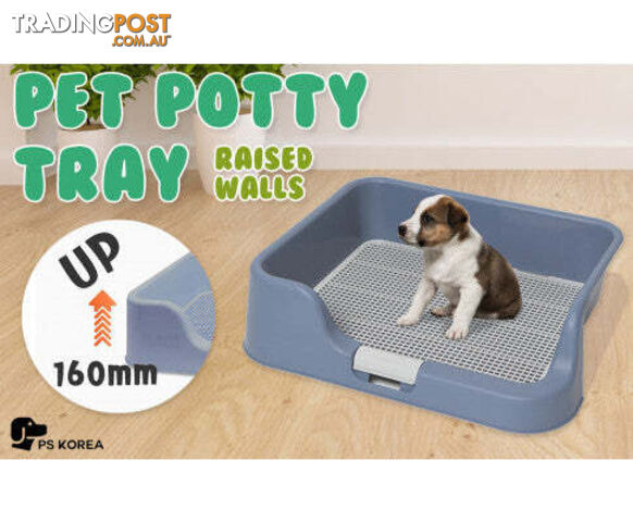 PS KOREA Dog Potty Tray Training Toilet with Raised Walls - V274-PET-POTT1-GY
