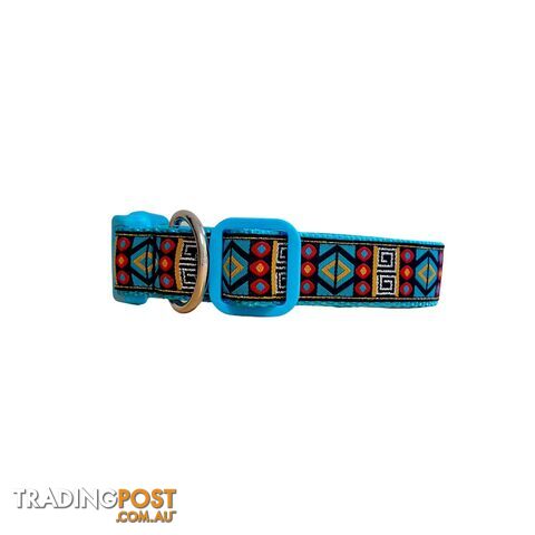 Tribal Dog Collar - Hand Made by The Bark Side - TBSTRILGEBLU - photo 3 of 17