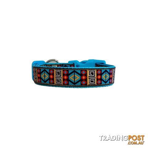 Tribal Dog Collar - Hand Made by The Bark Side - TBSTRILGEBLU - photo 4 of 17
