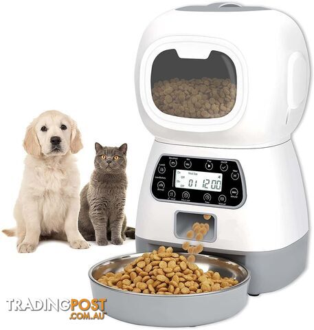 YES4PETS 3.5L Visible Automatic Digital Pet Dog Cat Feeder Food Bowl Dispenser -...