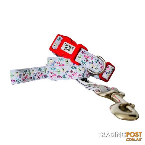 Dragonflies Dog Collar - Hand Made by The Bark Side - TBSDRALGETEA