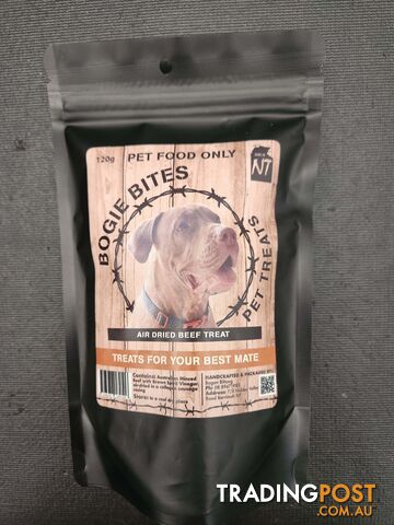 Bogie Bites Air Dried Beef Dog Treats 120g - Bogan Biltong - BBBB