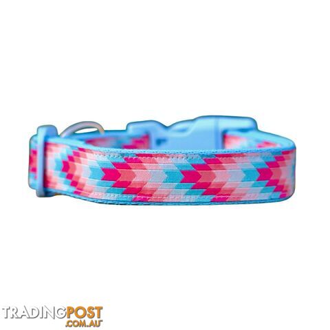 Geometric Arrows Dog Collar - Hand Made by The Bark Side - TBSGARLGEBPNK