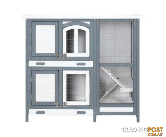 i.Pet Rabbit Hutch 98cm x 45cm x 92cm Chicken Coop Large Wooden House Run Cage Bunny Guinea Pig - PET-RH-475S-GR - photo 5 of 8